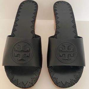 Tory Burch Patty 80mm wedge slide Black 9.5